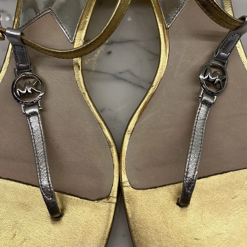 Michael Kors Gold and Silver Strappy Sandals - Picture 3 of 8